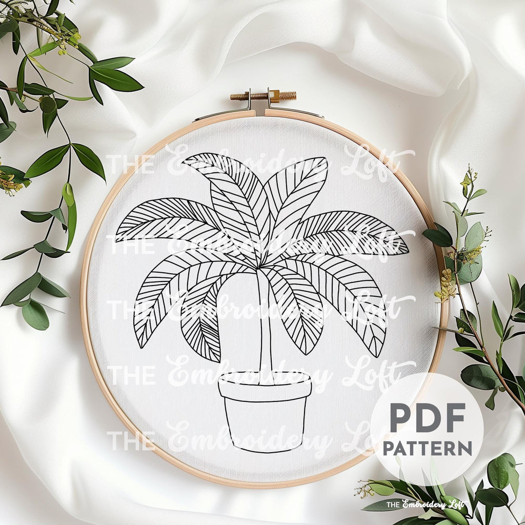 Palm Tree Hand Embroidery Pattern