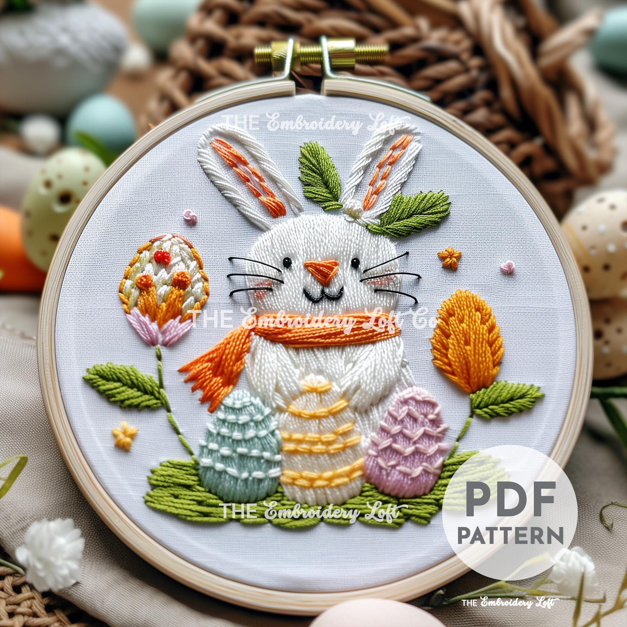 Easter Bunny Hand Embroidery Pattern