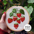 Sweet Strawberries Hand Embroidery Pattern