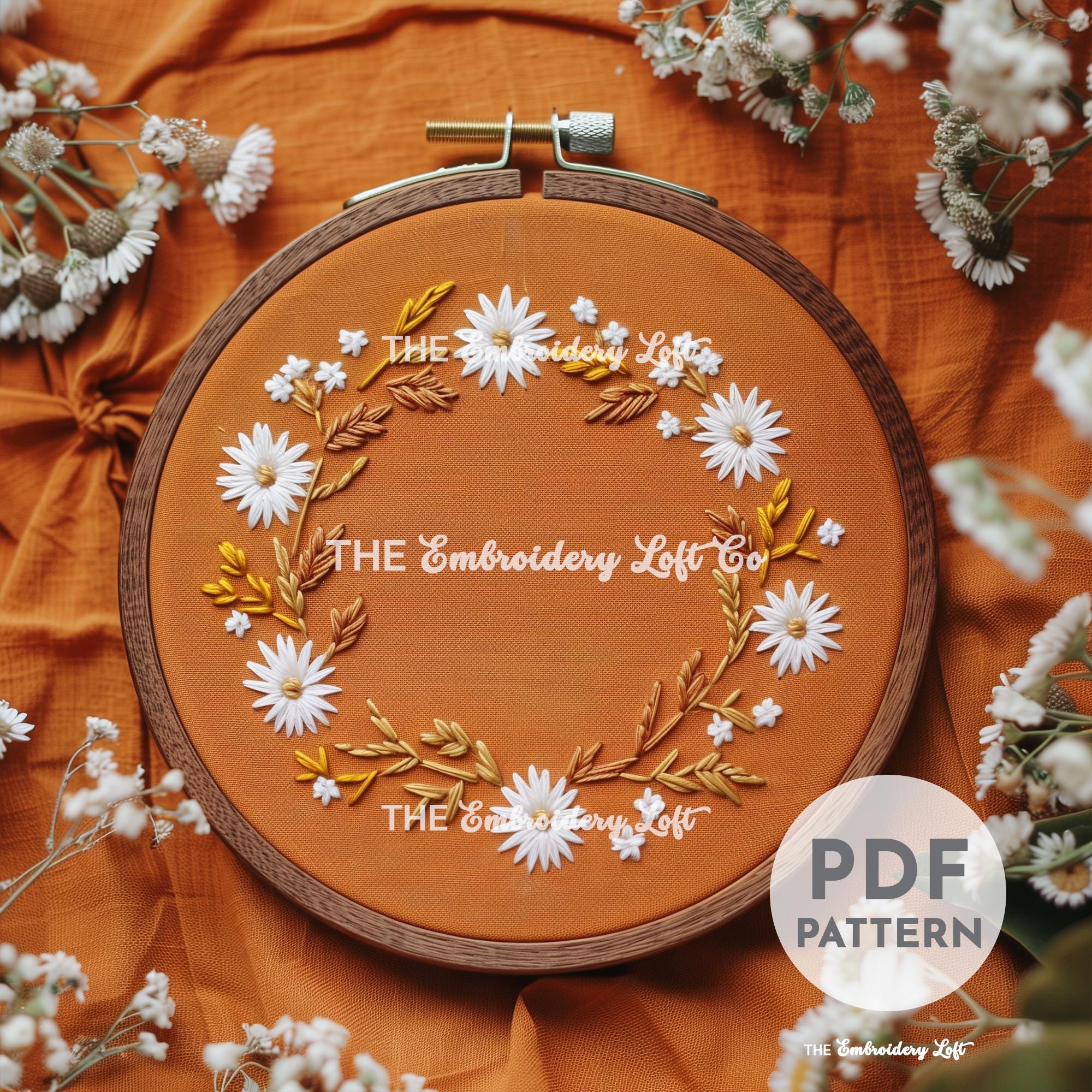 Prairie Wreath Hand Embroidery Pattern
