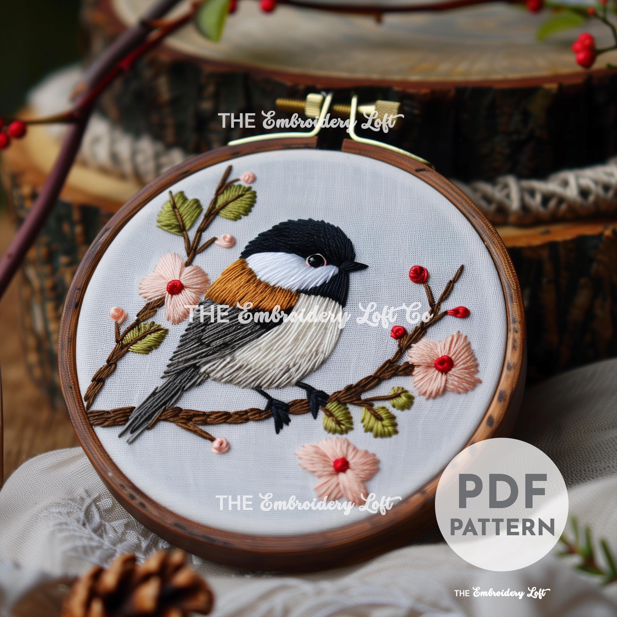 Chickadee Hand Embroidery Pattern