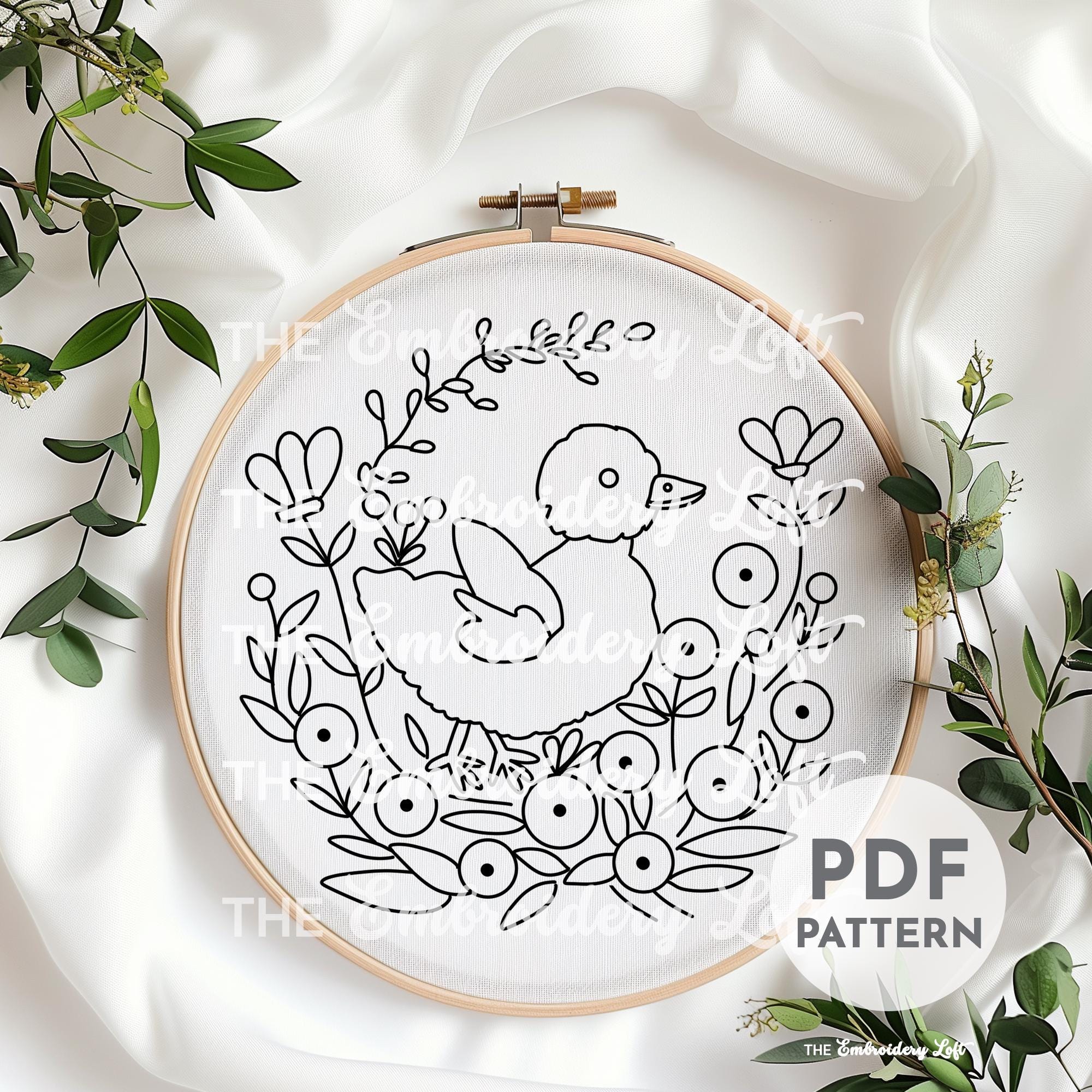 Baby Duck Hand Embroidery Pattern
