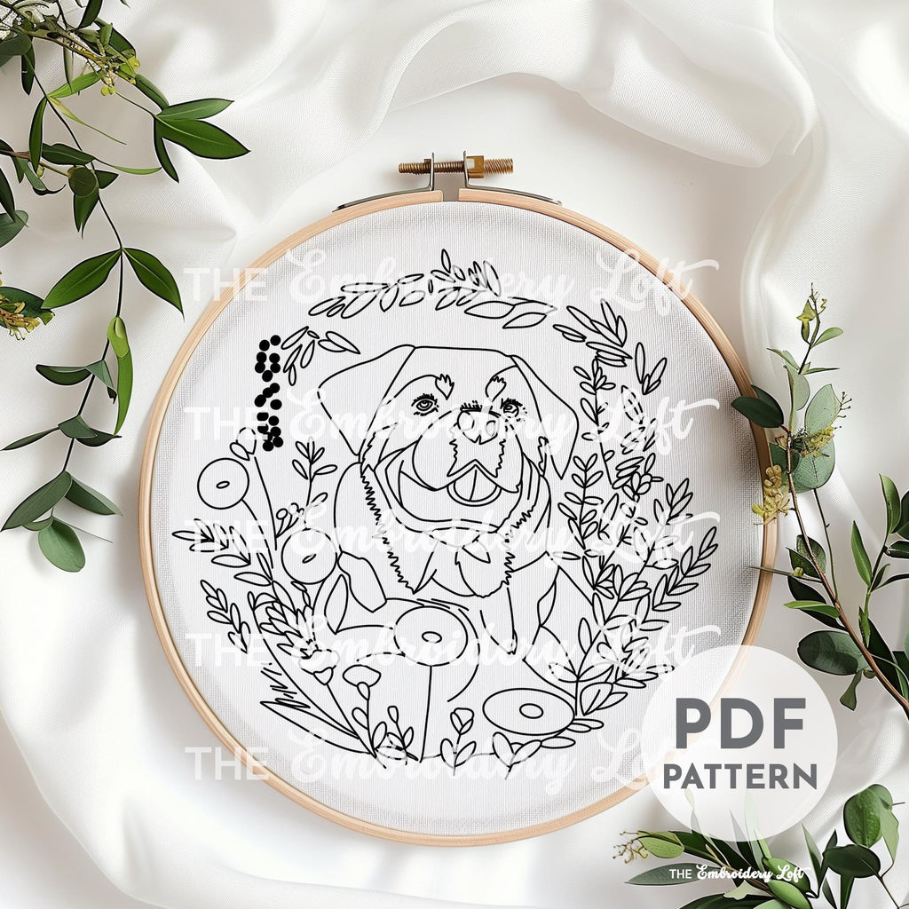 Rottweiler Hand Embroidery Pattern