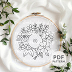 Floral Bouquet Hand Embroidery Pattern
