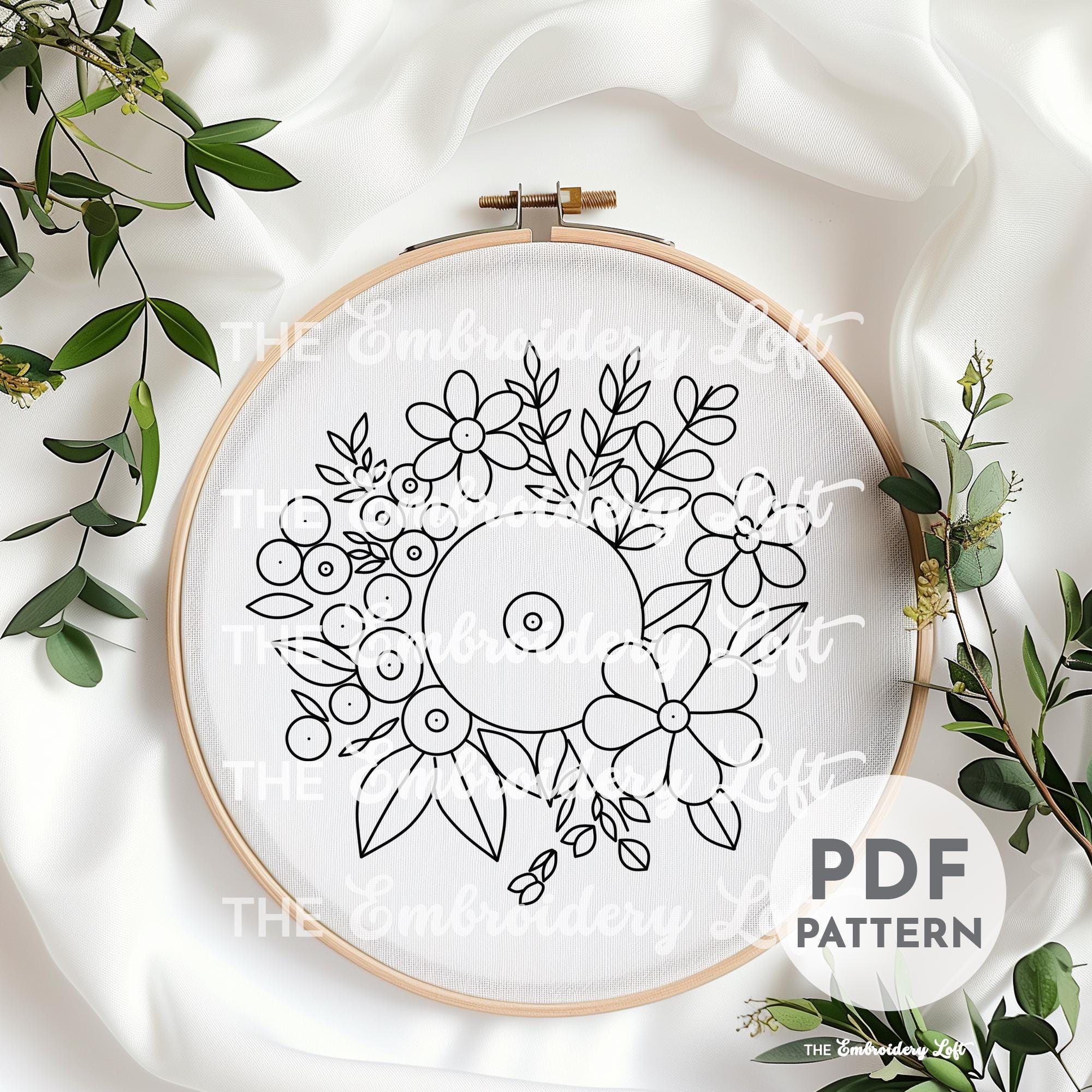 Floral Bouquet Hand Embroidery Pattern