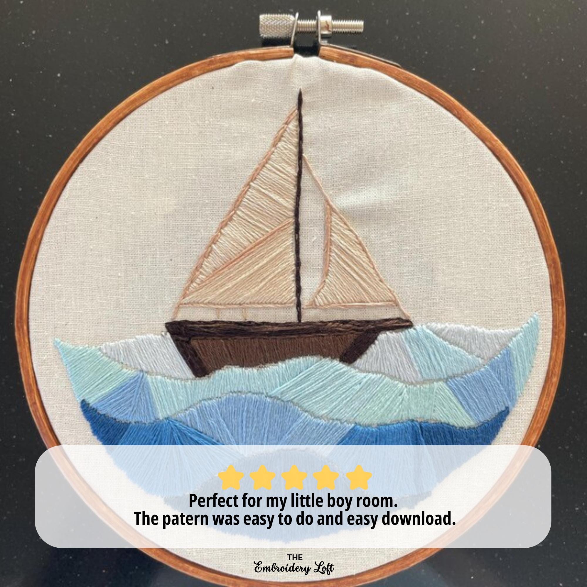 Sailboat Hand Embroidery Pattern