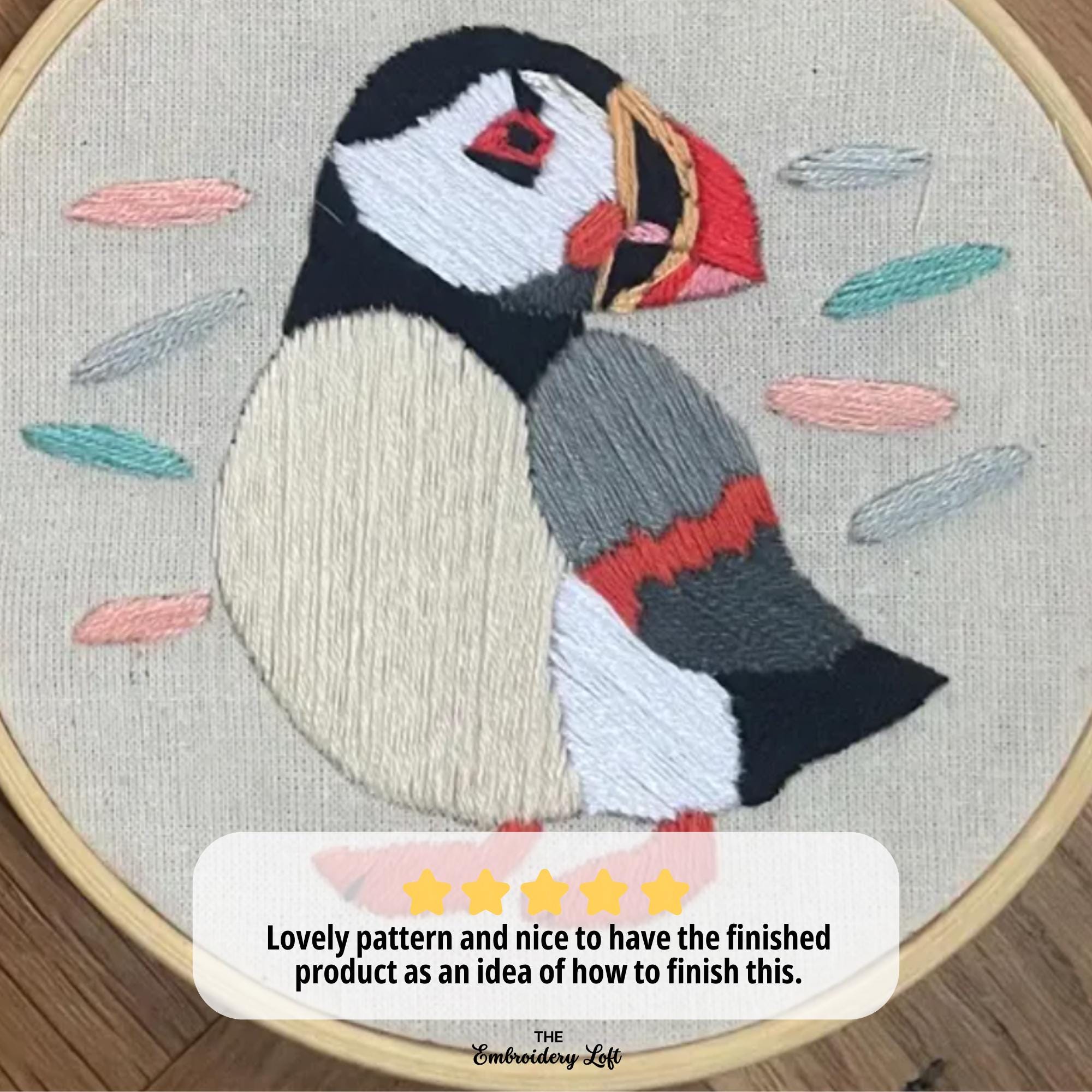 Puffin Hand Embroidery Pattern