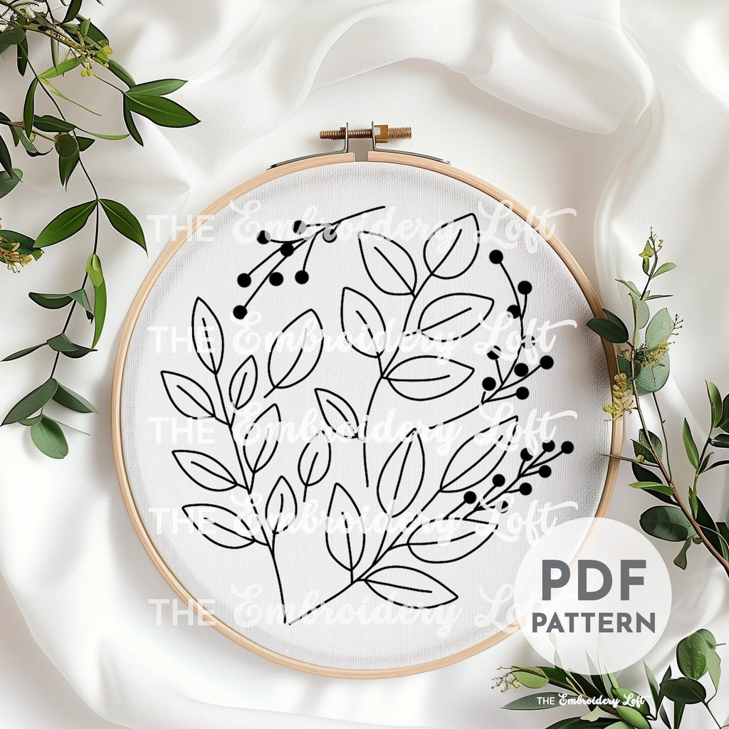 Autumn Leaves Hand Embroidery Pattern