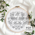 Green Phoenix Hand Embroidery Pattern