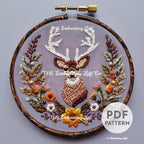 Woodland Deer Hand Embroidery Pattern