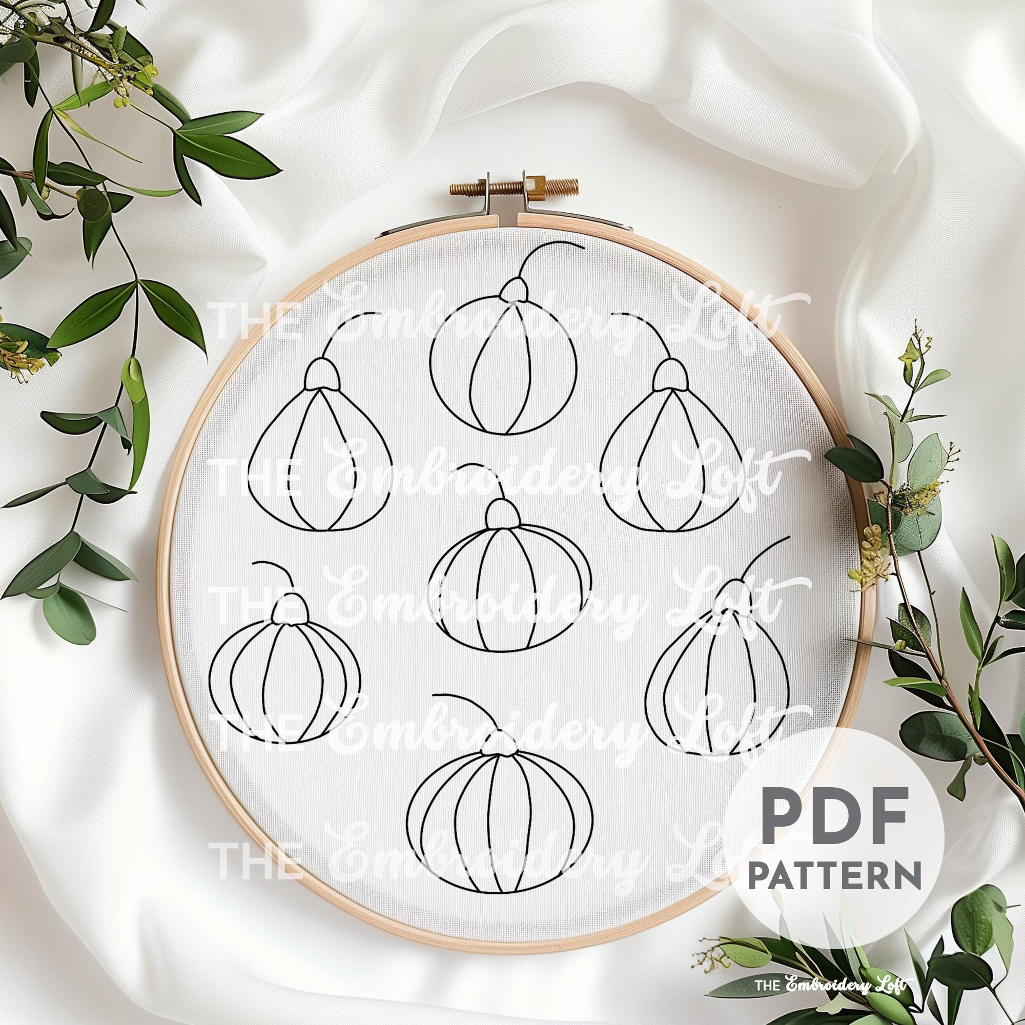 Colorful Gourds Hand Embroidery Pattern