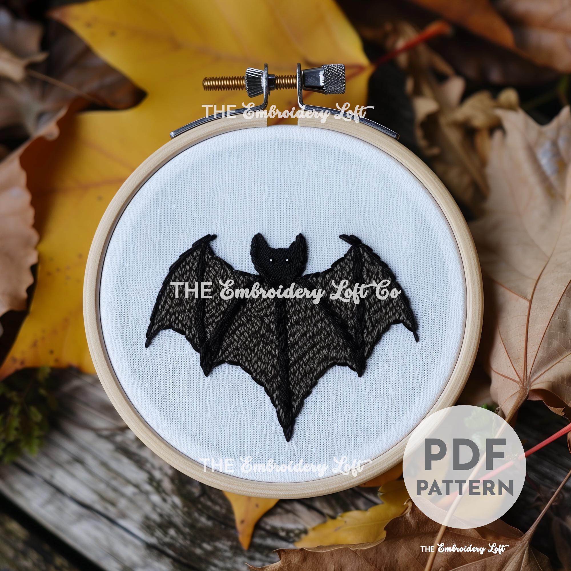 Halloween Bat Hand Embroidery Pattern