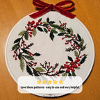 Christmas Wreath Hand Embroidery Pattern