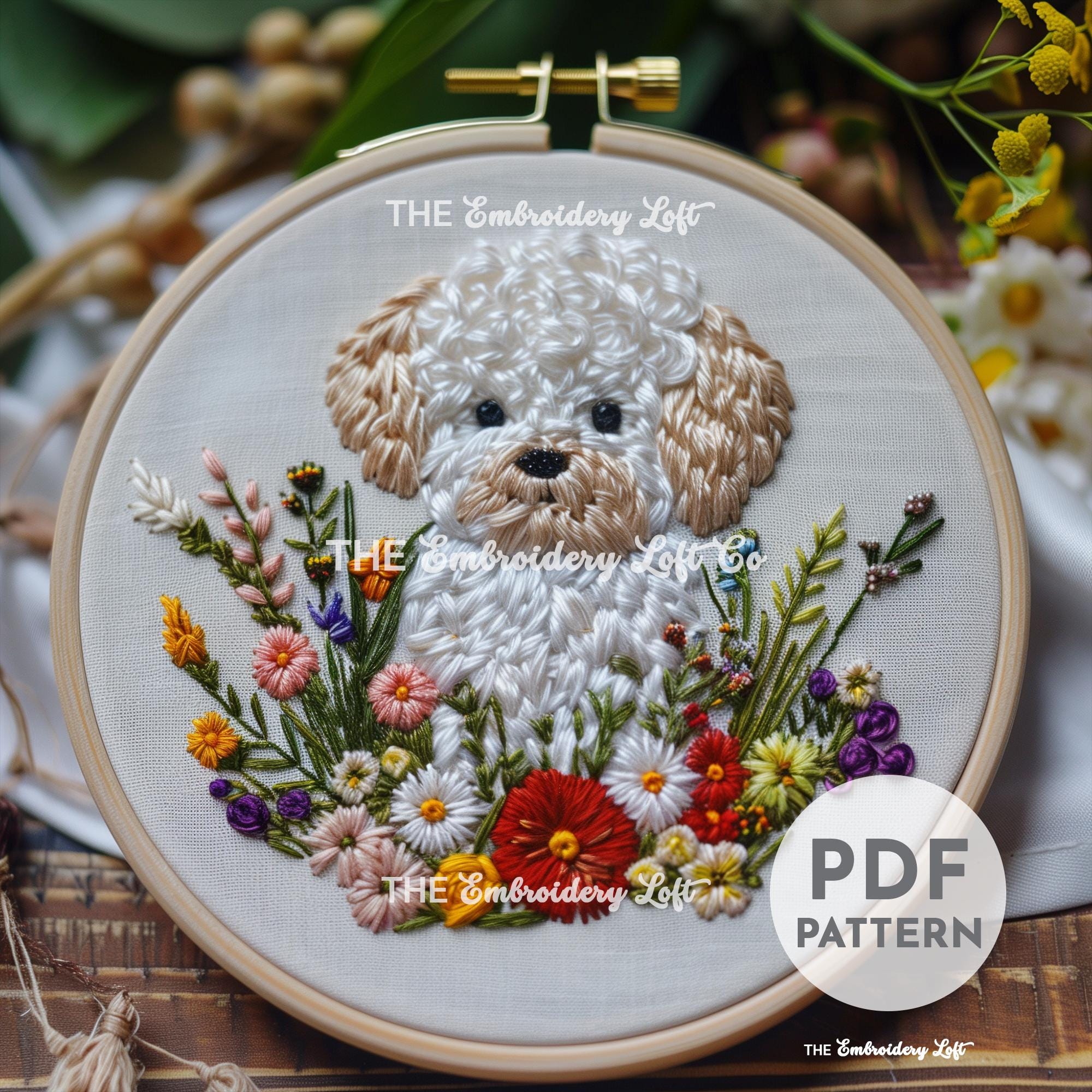 Poodle Hand Embroidery Pattern