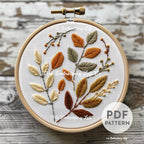 Autumn Leaves Hand Embroidery Pattern