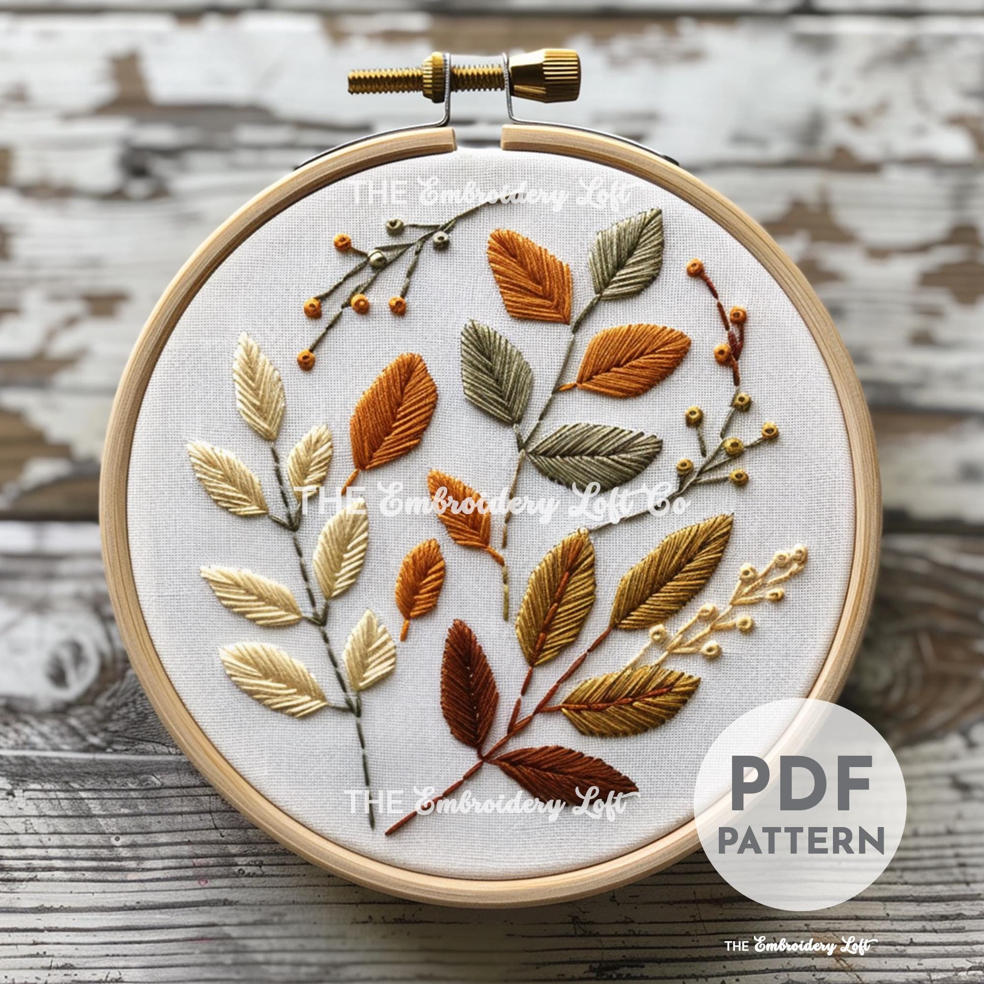 Autumn Leaves Hand Embroidery Pattern