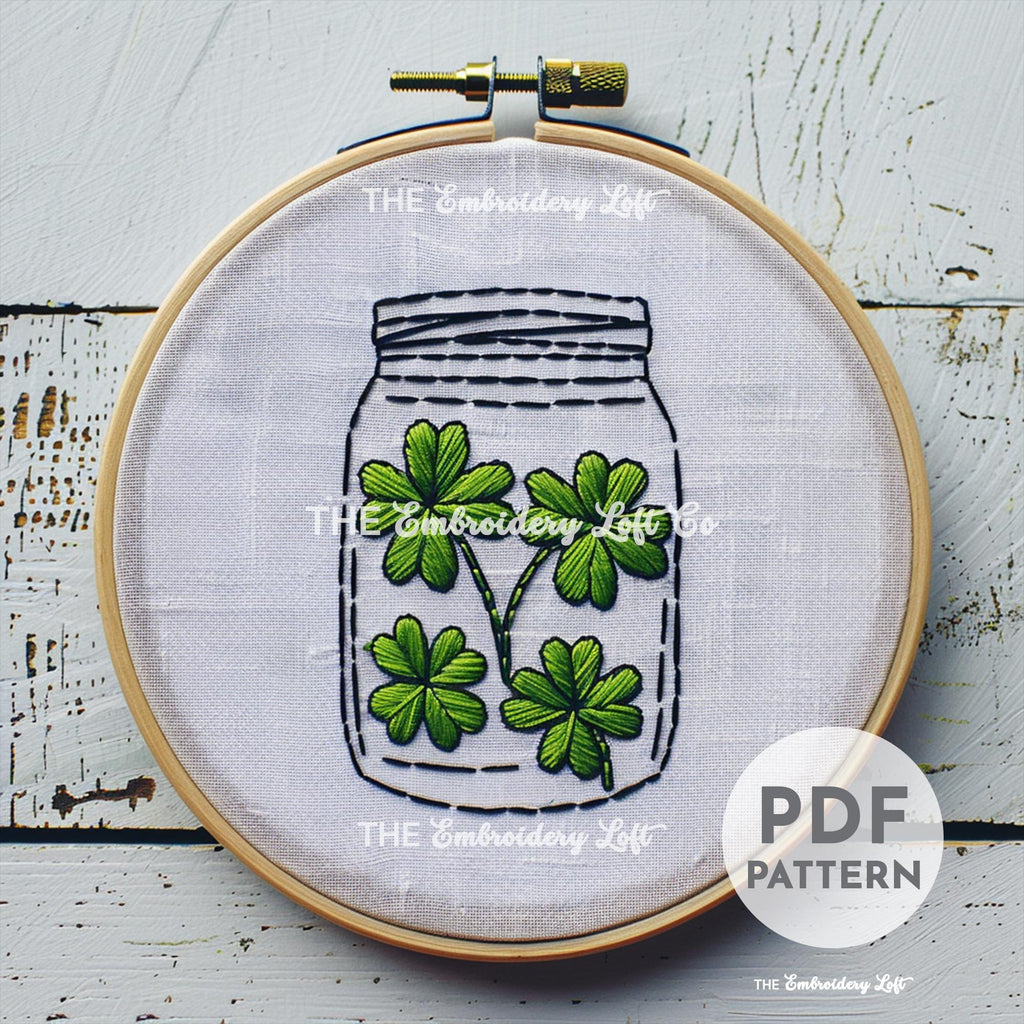 Lucky Clovers Hand Embroidery Pattern