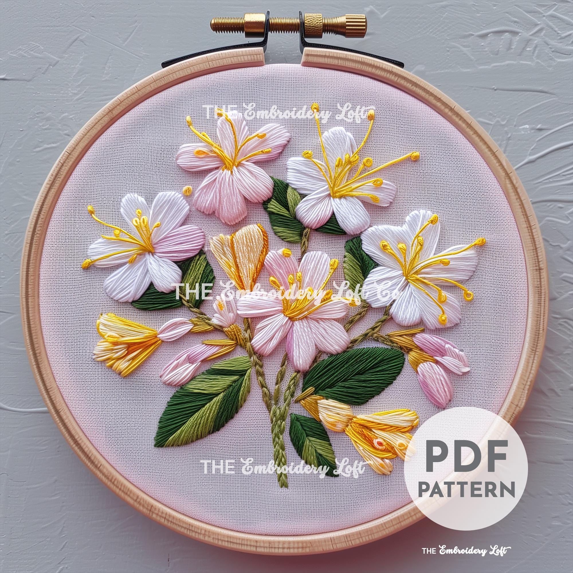 Tropical Flowers Hand Embroidery Pattern