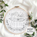 Witchy Pumpkin Hand Embroidery Pattern