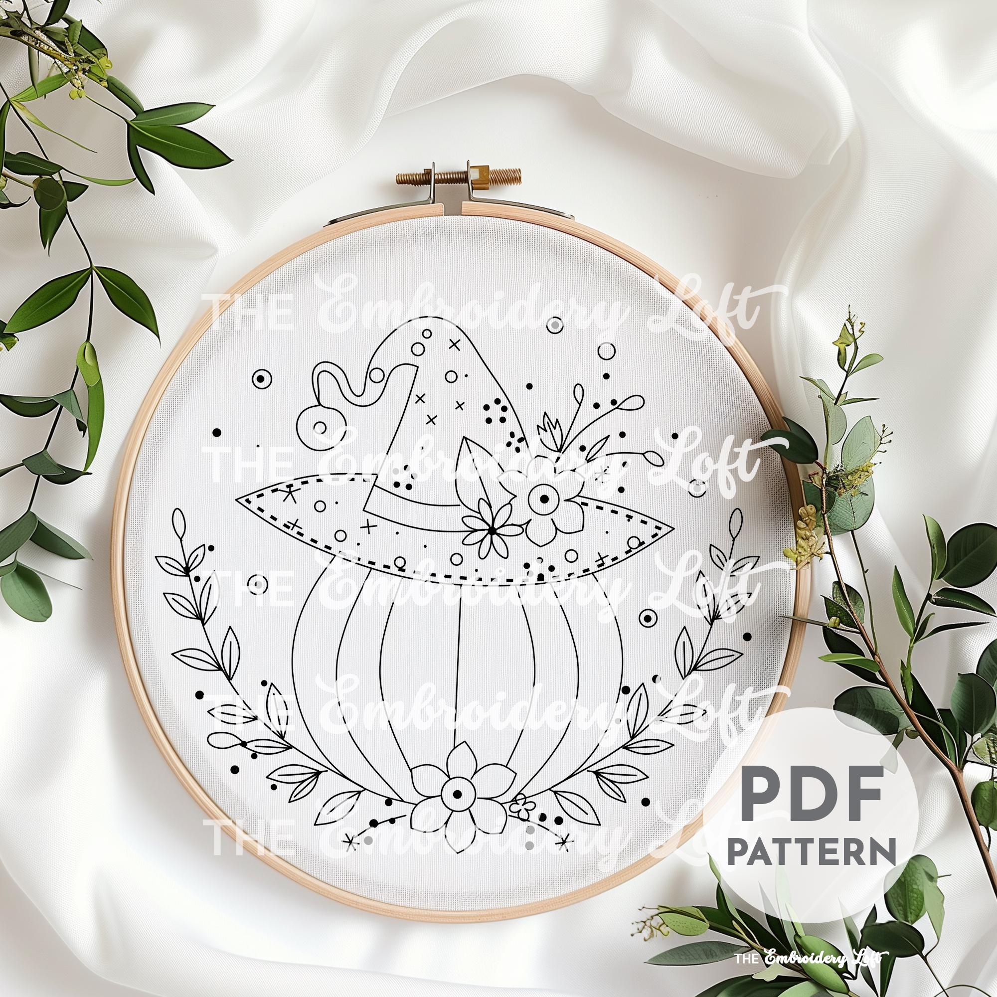 Witchy Pumpkin Hand Embroidery Pattern