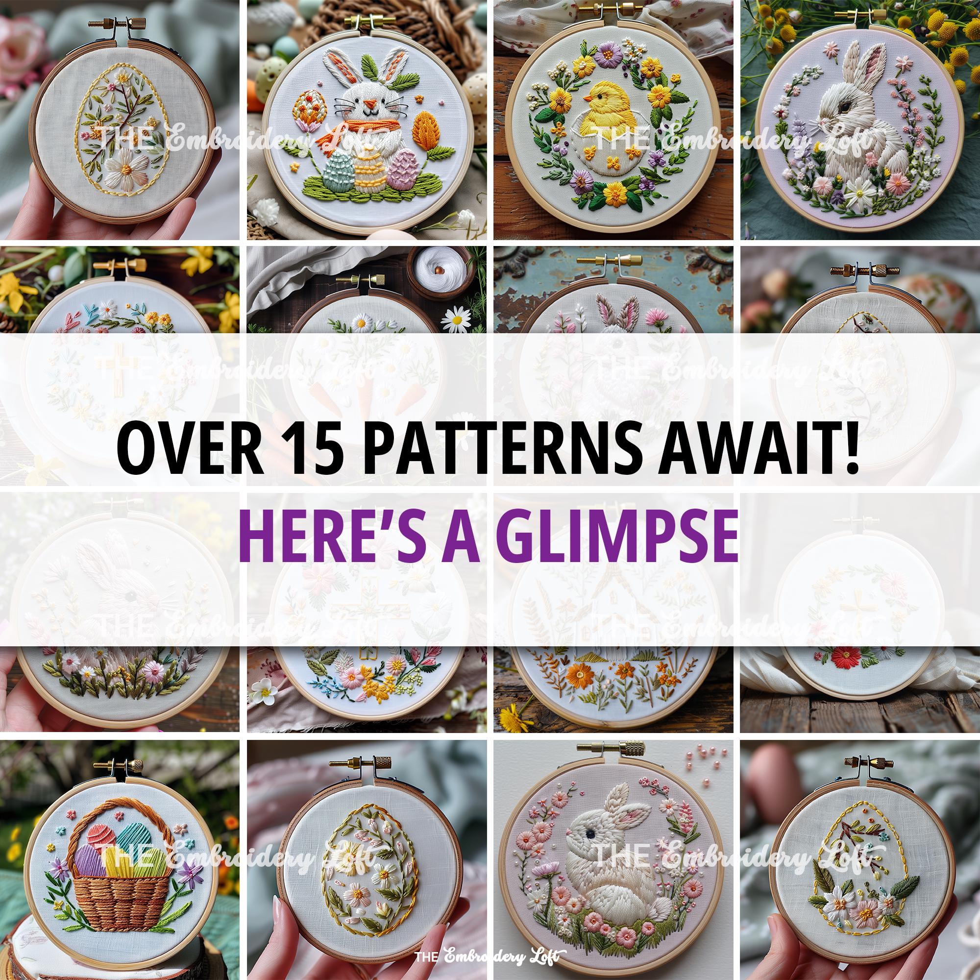 MINI COLLECTION, Easter Hand Embroidery Pattern Collection, Current and Future Designs, Lifetime Access, Hand Embroidery, DIY