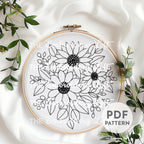 Bouquet of Sunflowers Hand Embroidery Pattern