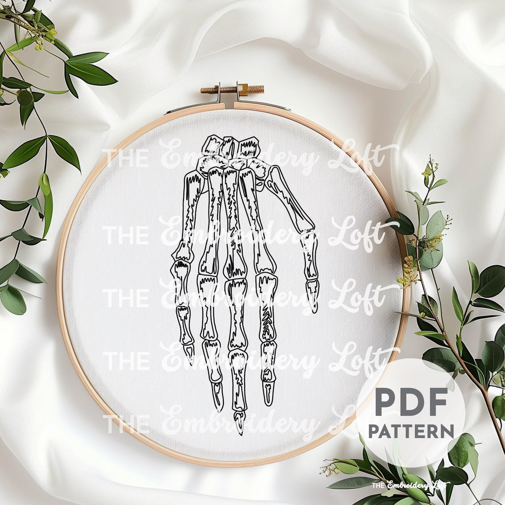 Skeleton Hand Embroidery Pattern