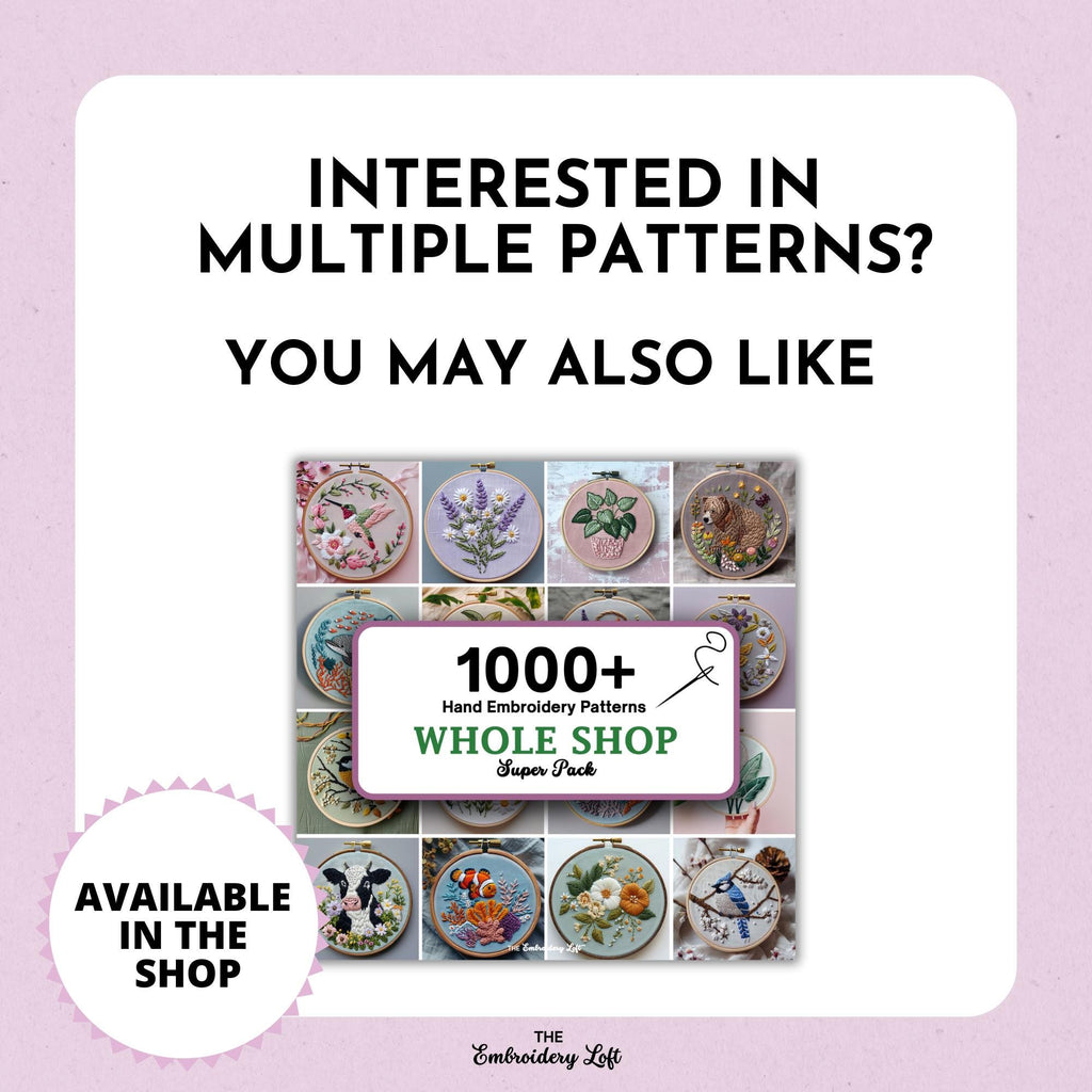 Autumn Daisy Wreath Hand Embroidery Pattern