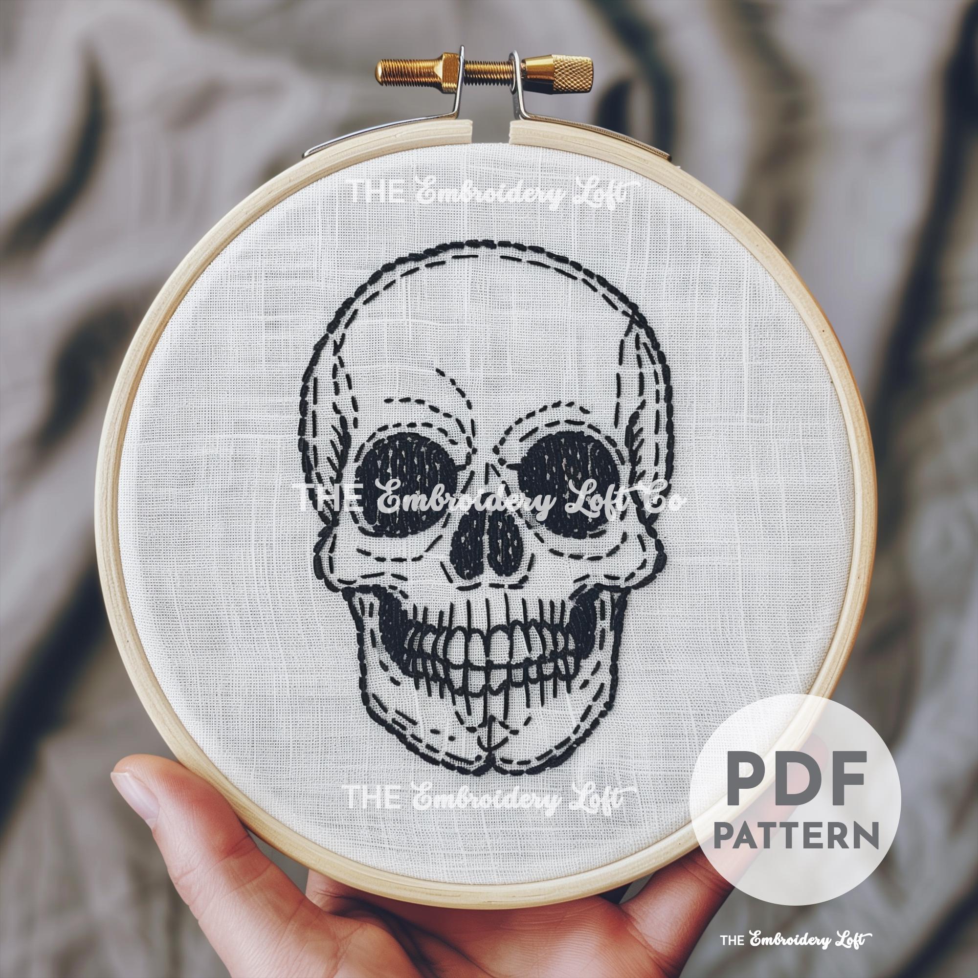 Anatomical Skull Hand Embroidery Pattern