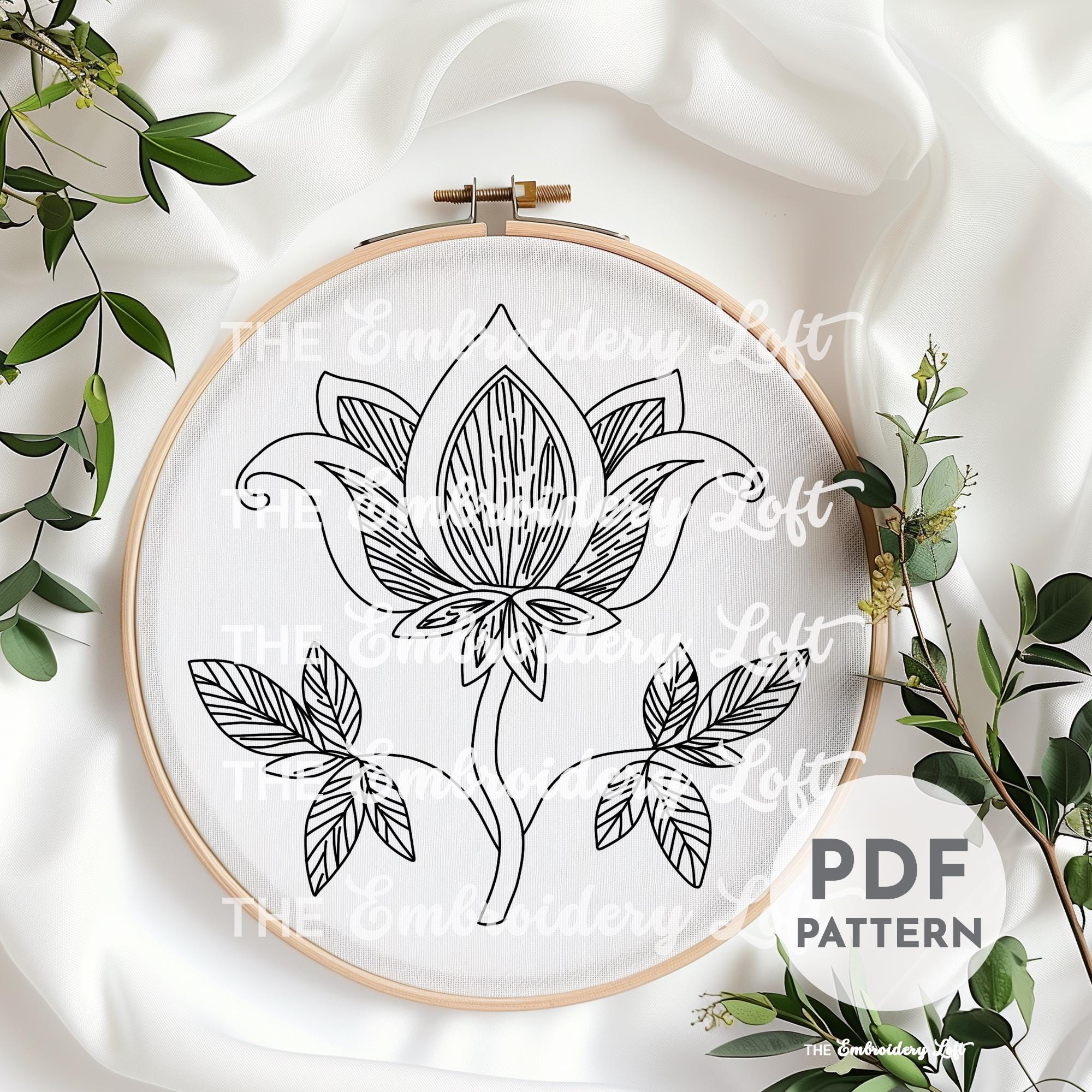 Gothic Flower Hand Embroidery Pattern