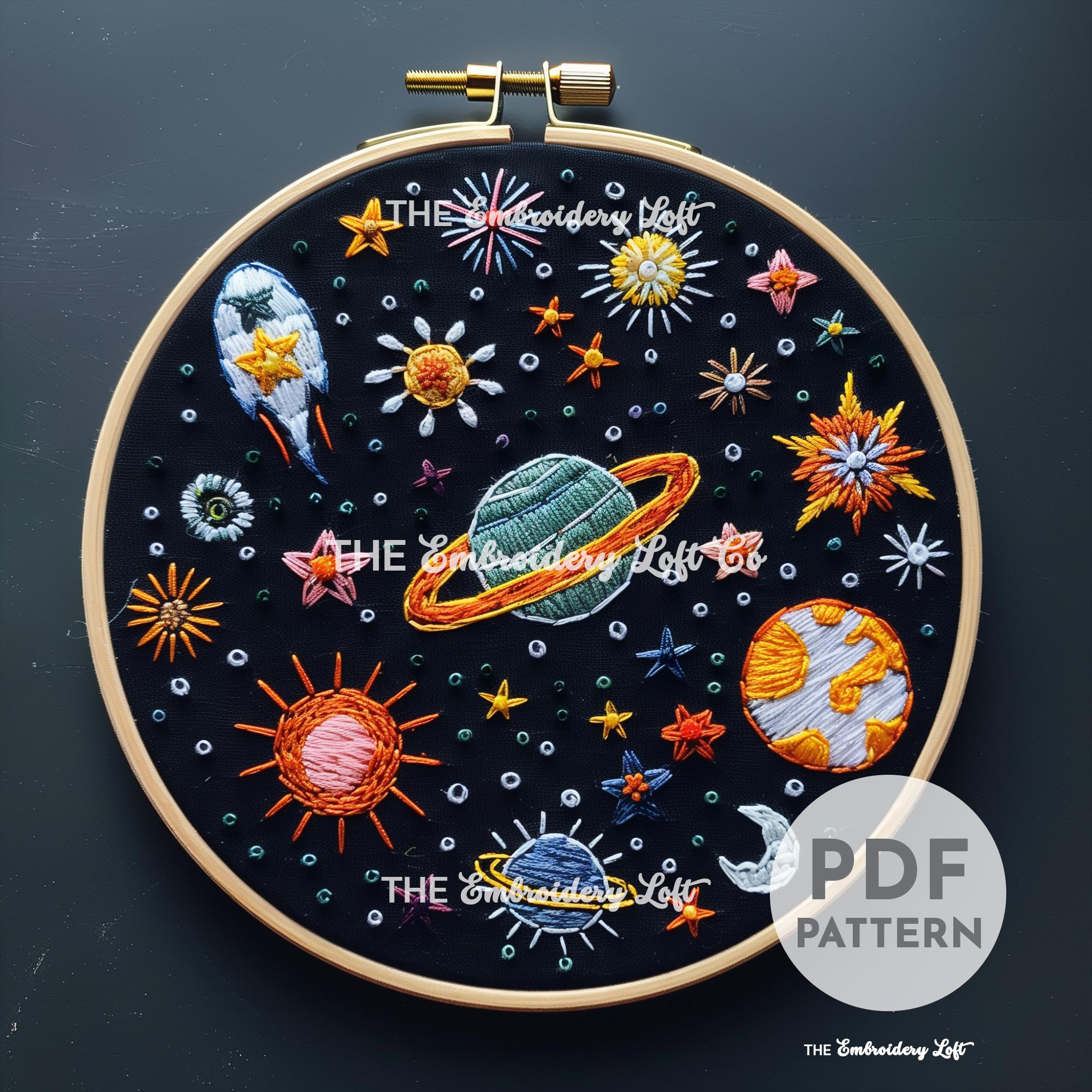 Outer Space Hand Embroidery Pattern