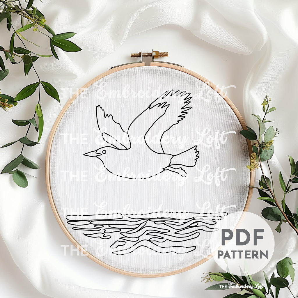 Seagull Hand Embroidery Pattern