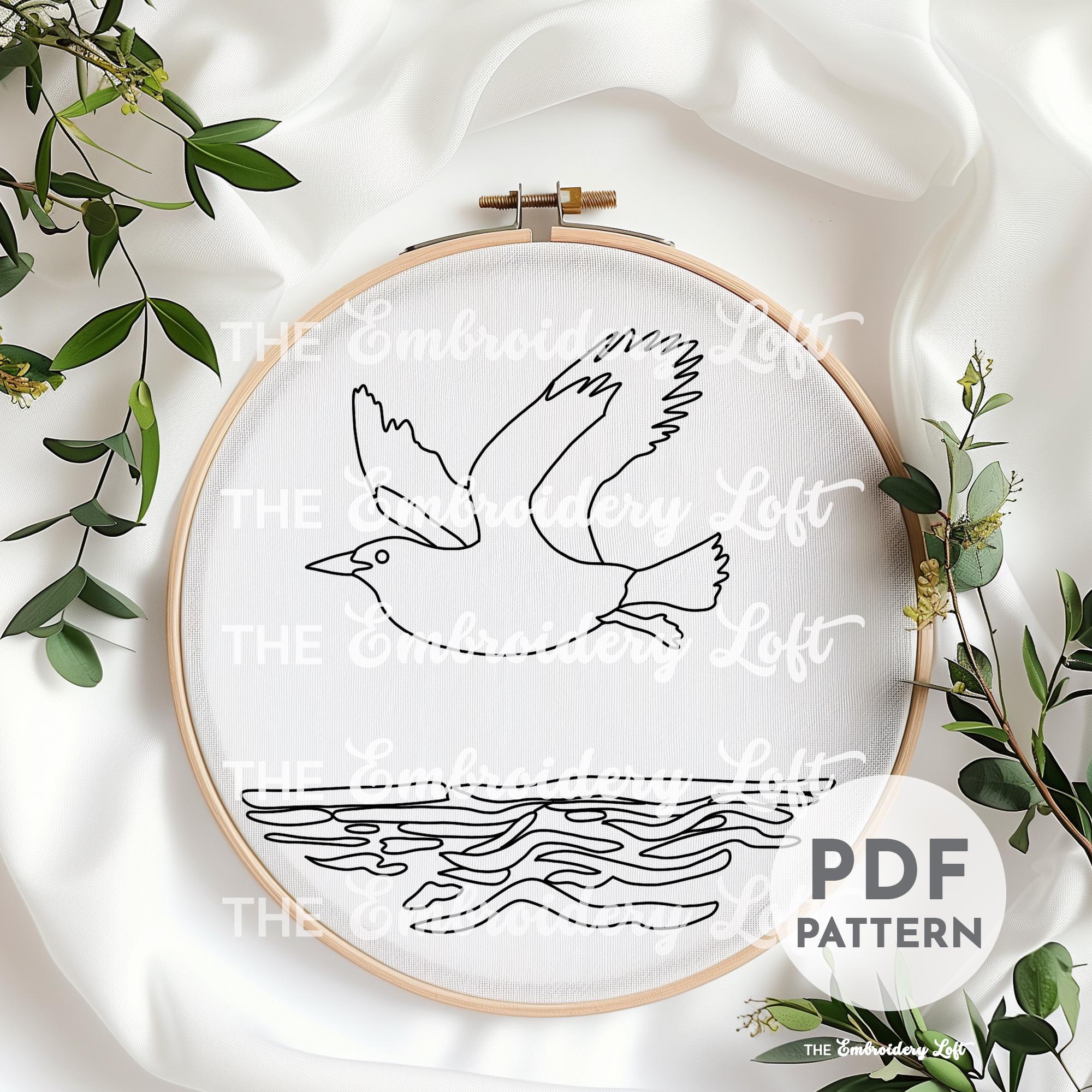 Seagull Hand Embroidery Pattern