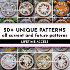 MINI COLLECTION, Wreaths Hand Embroidery Pattern Collection, Current and Future Designs, Lifetime Access, Hand Embroidery, Embroidery PDF