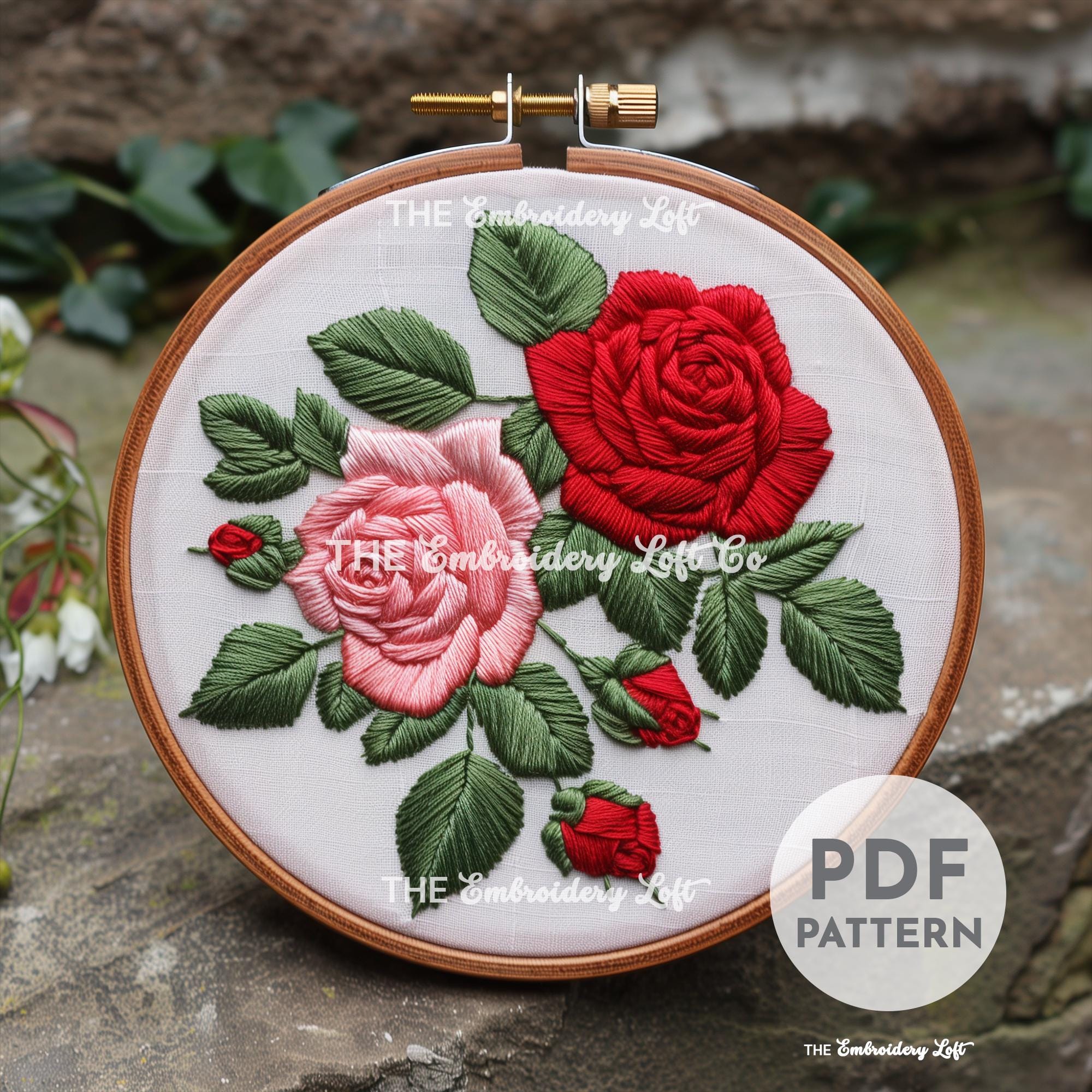 Roses Hand Embroidery Pattern