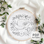 Pink Cowgirl Hat Hand Embroidery Pattern