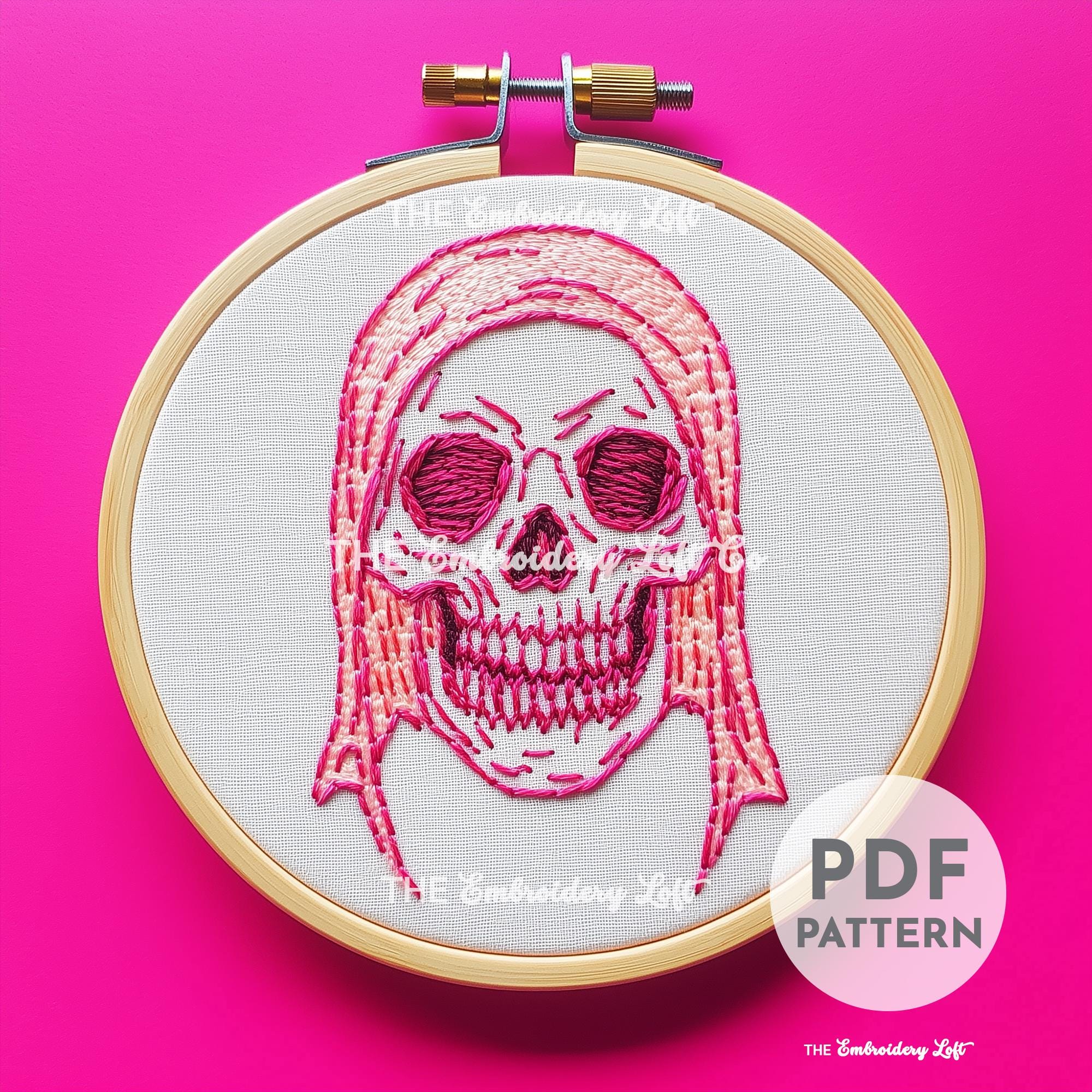 Grim Reaper Hand Embroidery Pattern