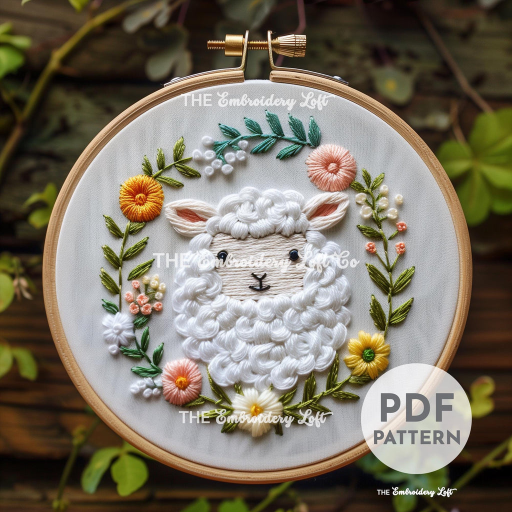 Cute Sheep Hand Embroidery Pattern