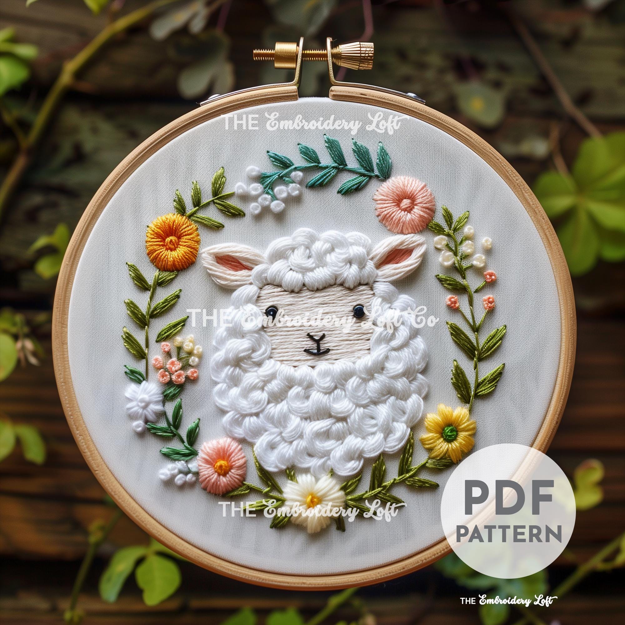 Cute Sheep Hand Embroidery Pattern
