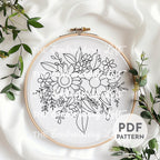 Bouquet of Sunflowers Hand Embroidery Pattern