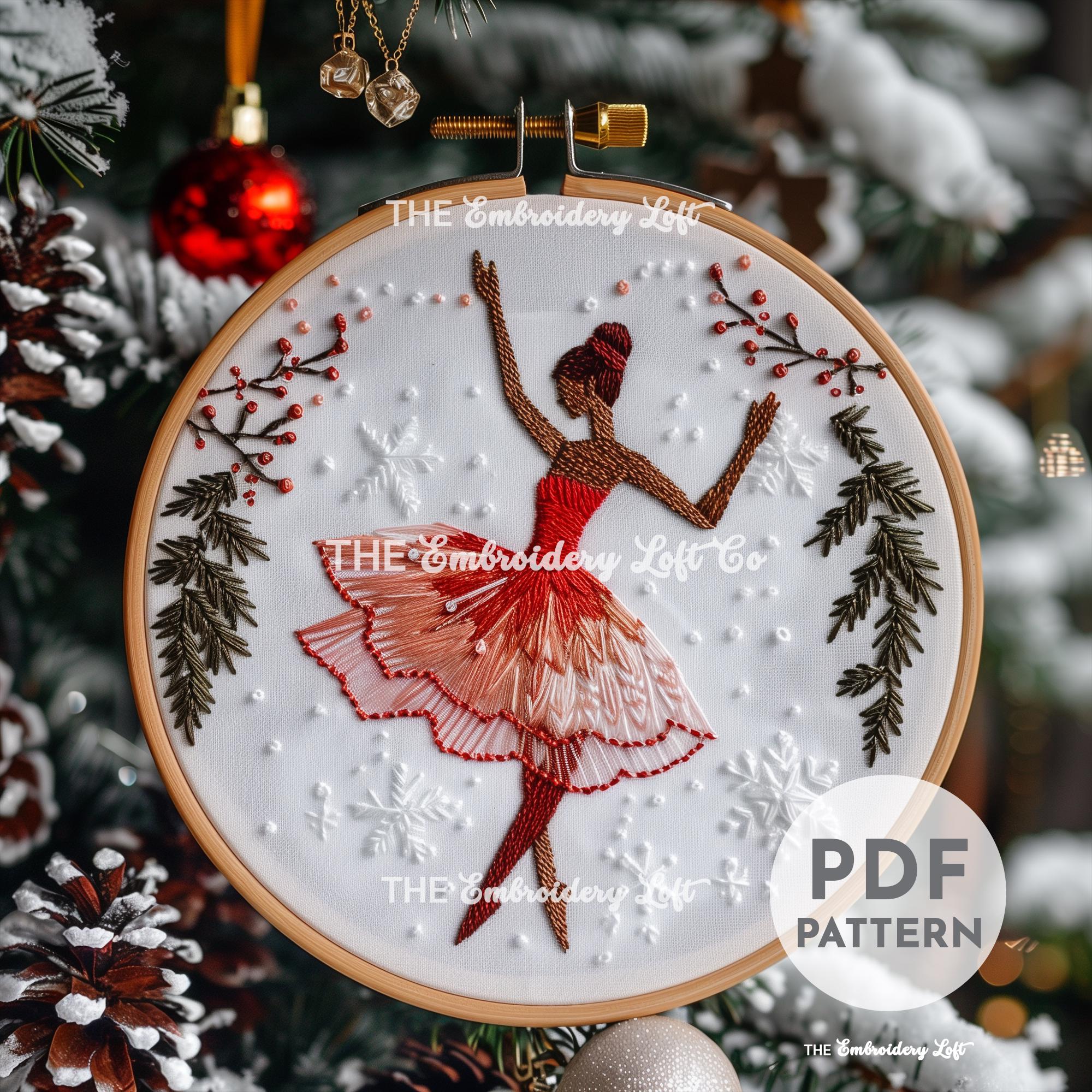 Twelve Days of Christmas, Ballerina Hand Embroidery Pattern