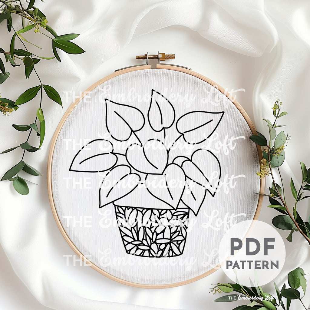 Pothos Hand Embroidery Pattern