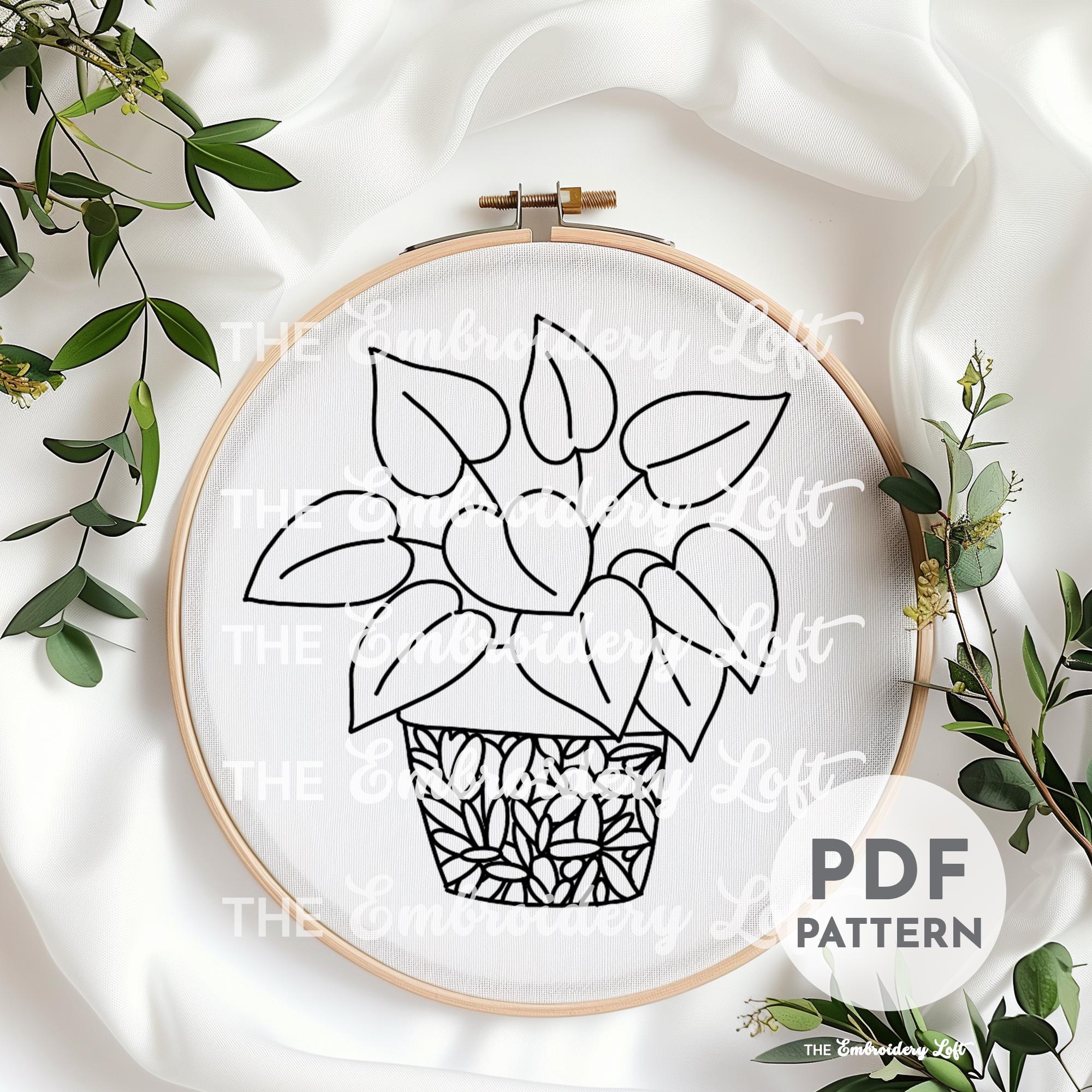 Pothos Hand Embroidery Pattern