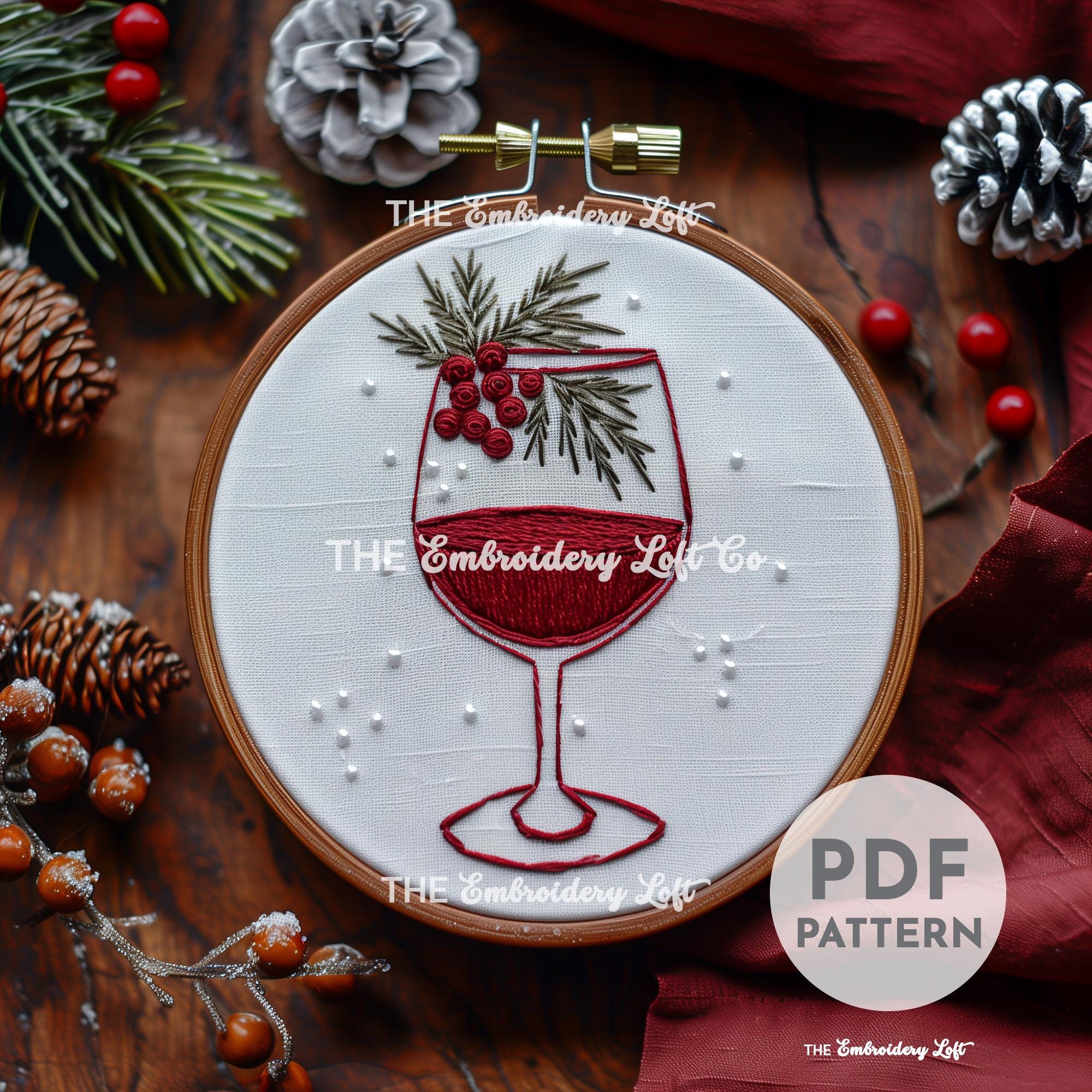 Mulled Wine Hand Embroidery Pattern