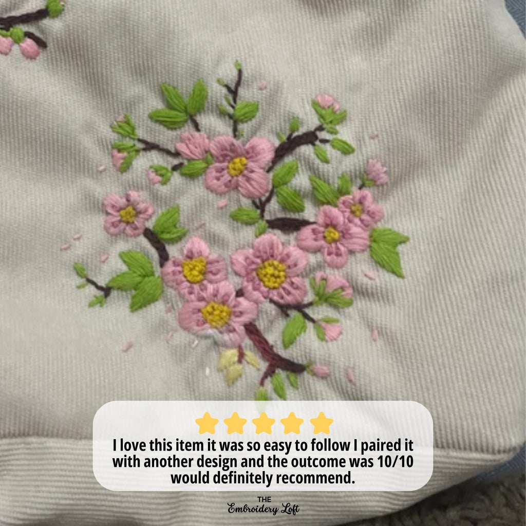 Cherry Blossoms Hand Embroidery Pattern