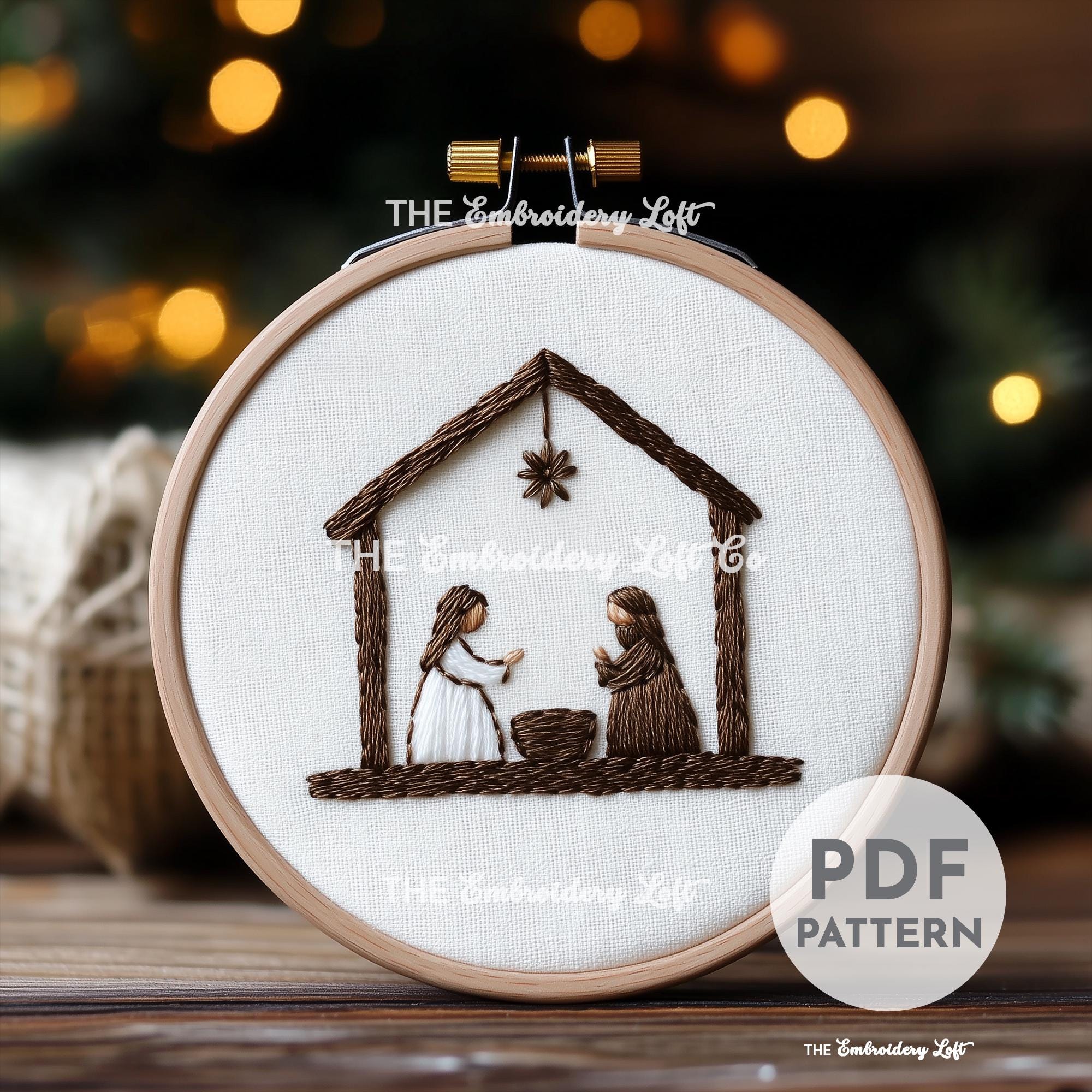 Nativity Scene Hand Embroidery Pattern