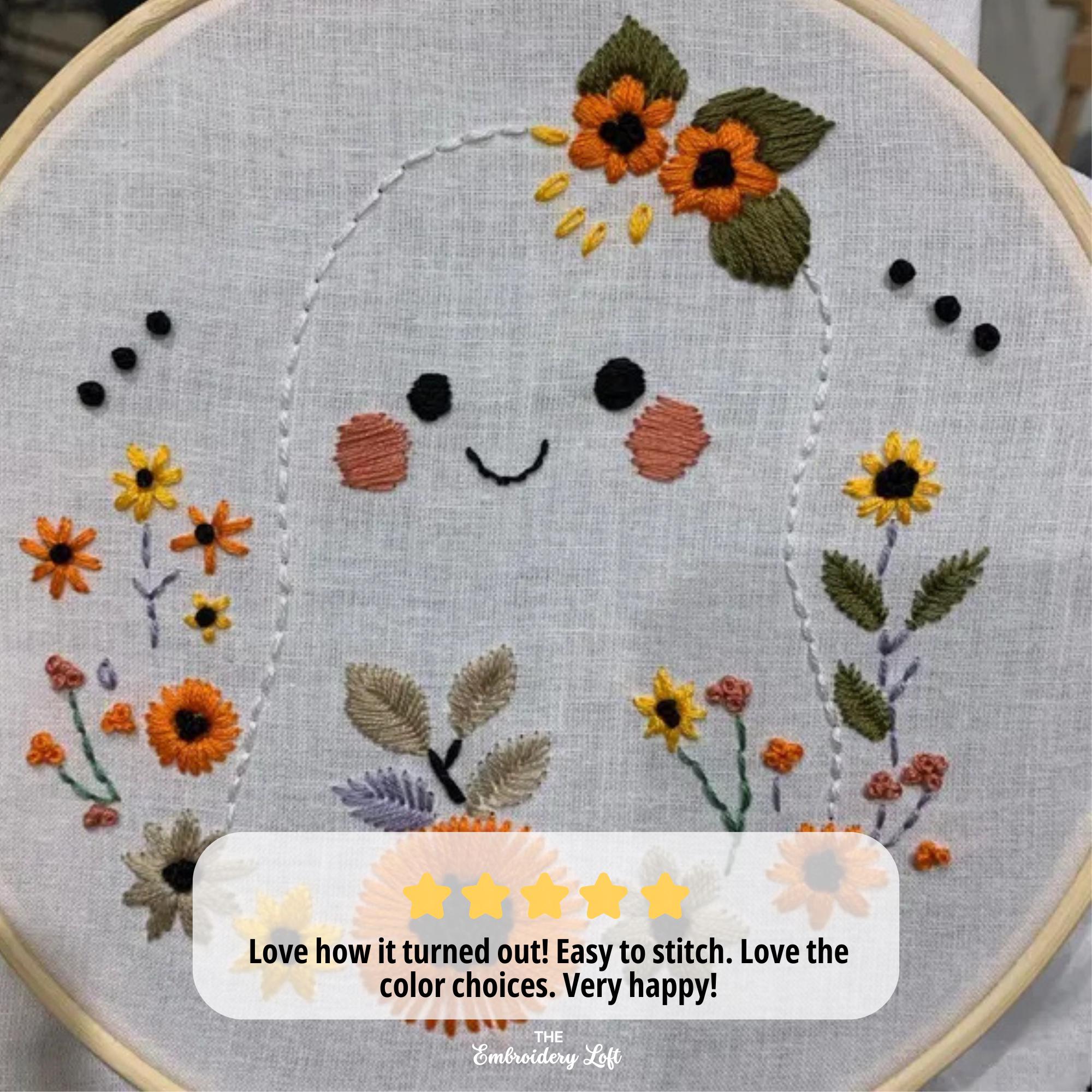 Floral Ghost Hand Embroidery Pattern