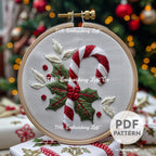 Candy Cane Hand Embroidery Pattern