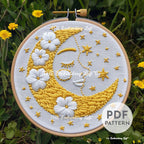 Mother Moon Hand Embroidery Pattern