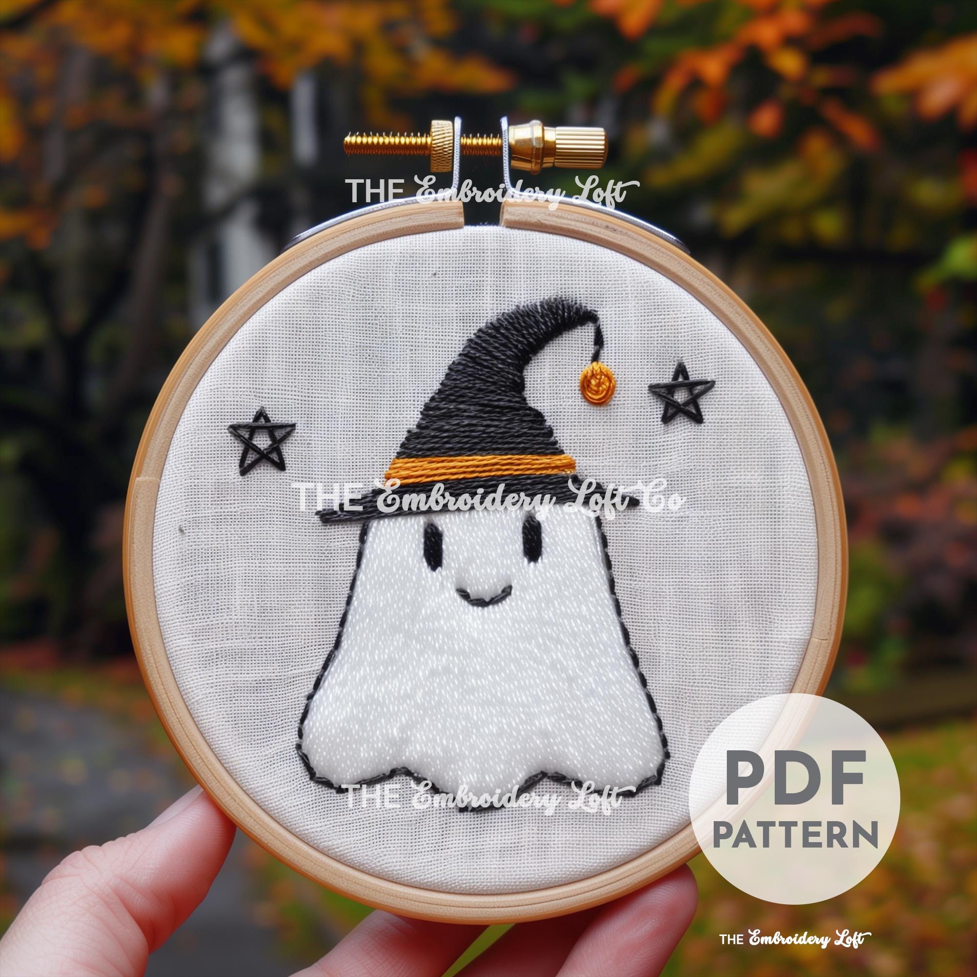 Cute Ghost Hand Embroidery Pattern